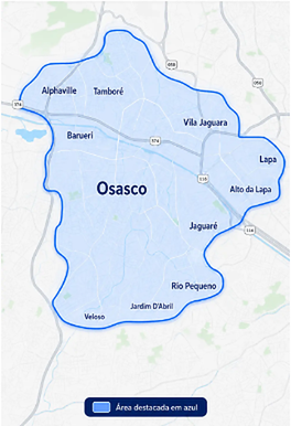 Região de Atendimento da RM Aluguel de Caçambas — Osasco, Alphaville, Barueri e Zona Oeste de São Paulo